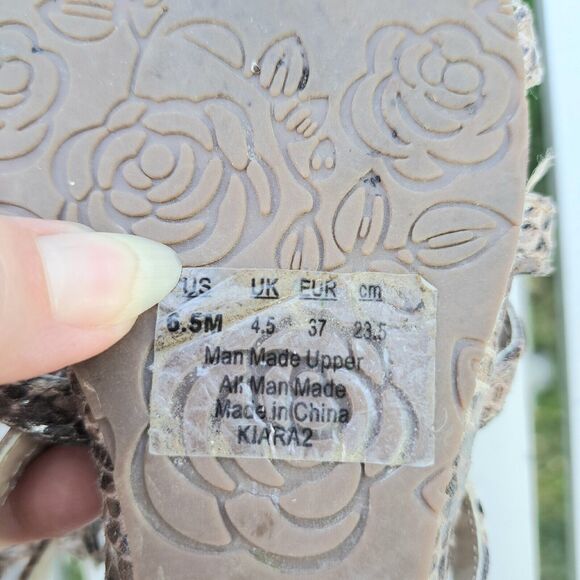 CARLOS SANTANA KIARA2 STRAPPY SANDALS WOMENS SIZE 6.5M SNAKESKIN SLINGBACKS CUTE - Picture 8 of 9